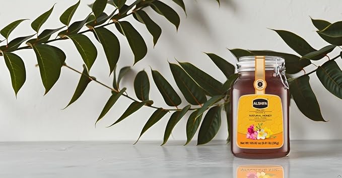 ALSHIFA Natural Honey 6.61lb (3kg) | Pack of 1 | Raw, Pure & Unpasteurized | 100% Pure Wildflower Honey | Healthy & Rich in Nutrients | No Added Sugar | Glass Bottle