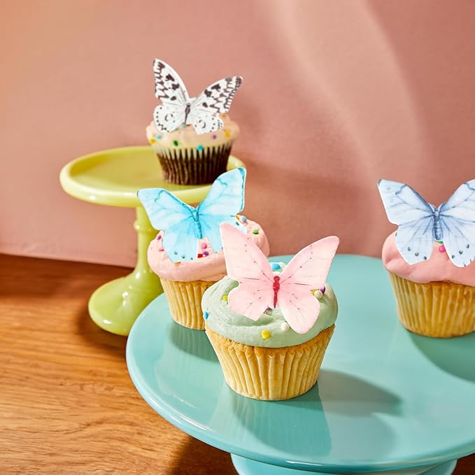 40Pcs Butterfly Cake Topper 3D Butterflies Edible Cupcake Decorations Mixed Color Girl Women Wedding Birthday Party Decorations