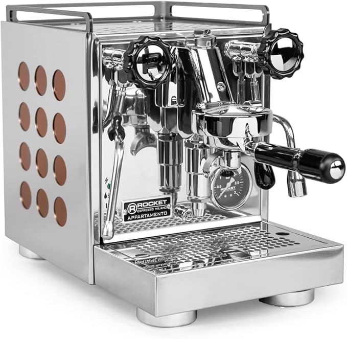 Rocket Espresso Appartamento Espresso Machine and Eureka Mignon Notte Grinder Bundle (Copper)