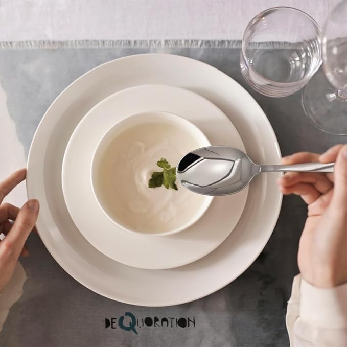 Dinner Spoons Set竊?2-Piece 7.5 Inches Stainless Steel Dinner Spoons,18/10 Stainless Steel Food Grade small spoons, Dinner Spoons For Home,Kitchen or Restaurant,Mirror Polished & Dishwasher Safe