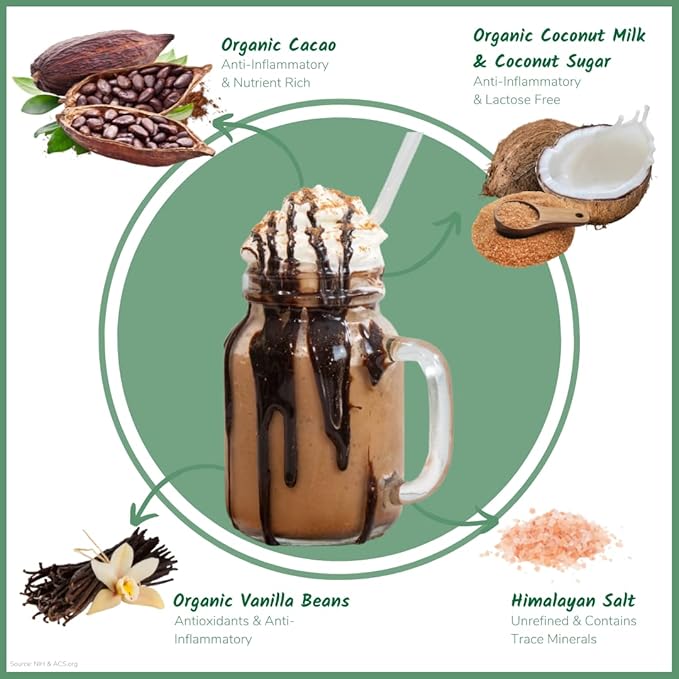 Bare Life: Dairy Free Frozen Hot Cocoa | Blended Premium Frappe Iced Hot Chocolate Smoothie | Vegan, Organic, Gluten Free, Paleo, Lactose Free, Soy Free | 10.16 oz