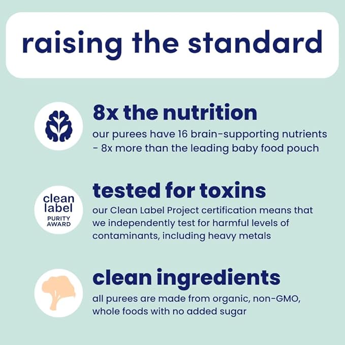 Cerebelly Organic Baby Food Pouches ??Dairy Free Smoothies for Toddlers | No Added Sugar, Fiber, Non-GMO | Toddler Smoothie Pouches | 4oz BPA-Free Baby Food | Sweet Potato Peach | 6 Count