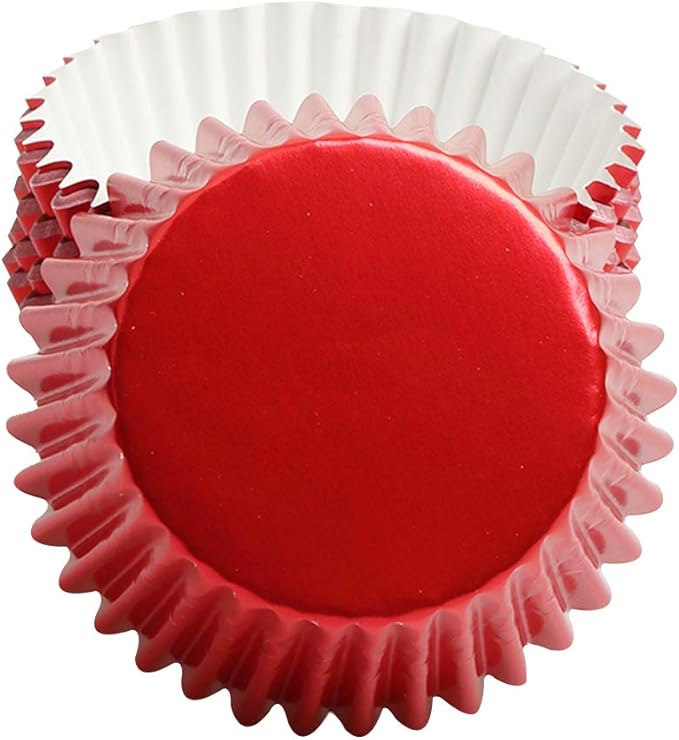 Red-Foil Cupcake Liners Standard Baking Cupscake For Wedding Baby shower Birthday Party(Pack of 100) ??"<div>
