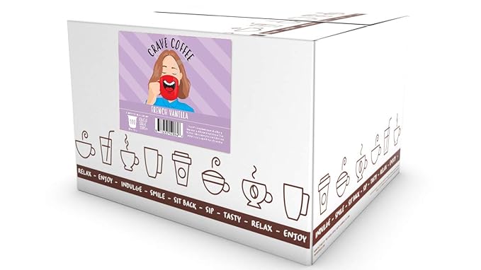 Crave Beverages Flavored Coffee Pods, Compatible with 2.0 K-Cup Brewers, French Vanilla, 100 Count