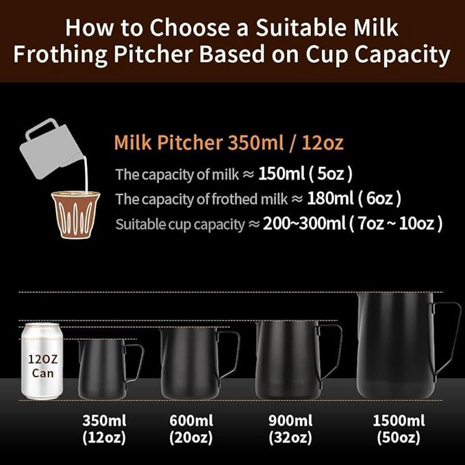 watchget Stainless Steel Milk Frothing Pitcher 12oz/350ml - Espresso Steaming Pitcher for Cappuccino, Latte Art, Coffee Machine Accessories Milk Jug Coffee Frother Cup, Rose Red