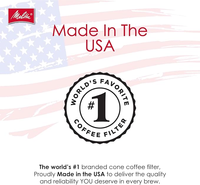 Melitta #4 Cone Coffee Filters, White, 100 Count (Pack of 6), 600 Total Filters - Packaging May Vary