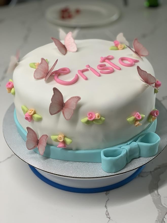 SS Cohen Edible Wafer Glutinous Paper Butterflies for Birthday Cake Decorating include 48 Pcs Colorful Small Pastel Cupcake Topper Decorations, Birthday Cake Topper (pink)