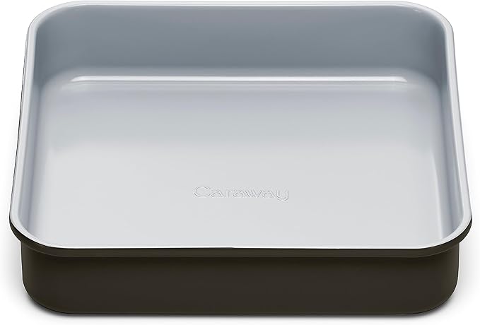 Caraway Non-Stick Ceramic 9??Square Pan - Naturally Slick Ceramic Coating - Non-Toxic, PTFE & PFOA Free - Perfect for Brownies, Lemon Bars, Cakes, & More - Black
