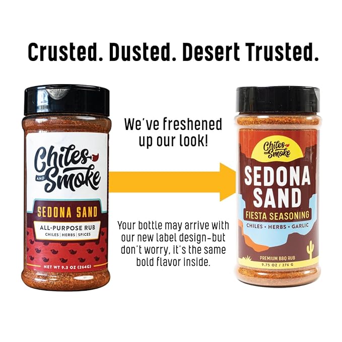 Chiles and Smoke - Sedona Sand Fiesta Seasoning for Chicken Thighs, Meats, Seafood & More, Medium Hot Taco Seasoning with Spices, Sugar-Free Cooking Grilling Gifts, No Dairy, Gluten & MSG, 264 g
