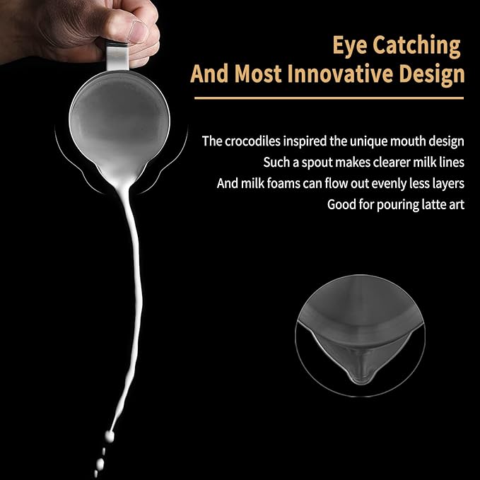 MHW-3BOMBER Espresso Steaming Pitcher Milk Frothing Pitcher Stainless Steel Milk Coffee Cappuccino Latte Art Barista Cup 20oz/600ml (Glossy) P5003S-OS