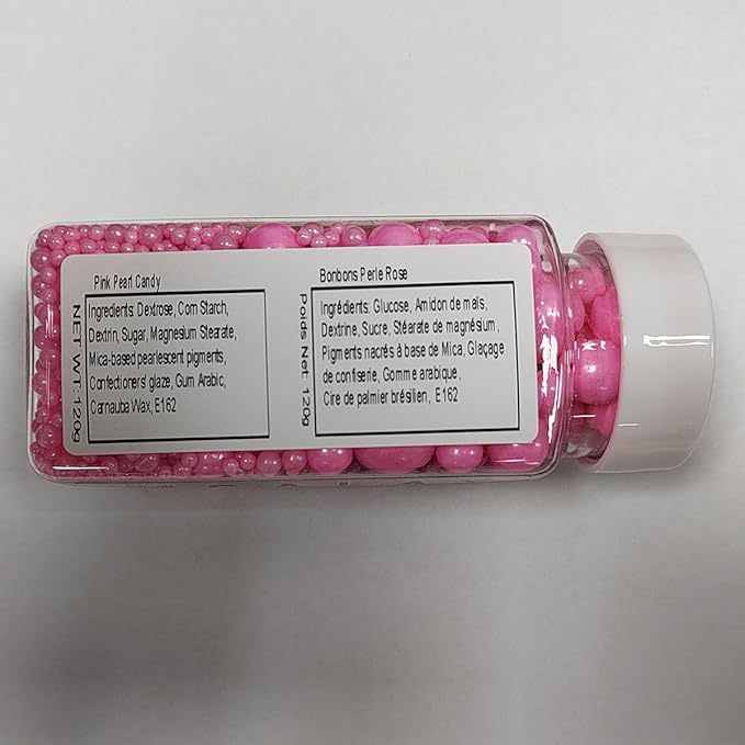 Pink Sprinkles Edible Pearls for Cake Decorating Sugar Pearls Candy Sprinkles Mixed Sizes Cupcake Cake Topper Cookie Decorations Wedding Halloween Christmas Supplies