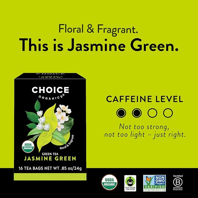 Choice Organic Teas - Favorites Variety Pack Sampler - Includes Earl Grey, Jasmine Green, Oolong, Rooibos, Cocoa Mint Puerh, and Grapefruit Honeybush Organic Teas - 96 Tea Bags (Pack of 6)