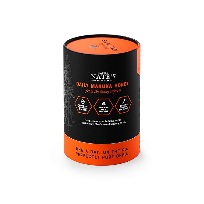 Nate's Manuka Honey Minis - 30 count Single-serve, Pure Manuka Honey - MGO 83+ | UMF 5+ Certified - 30 Single-Serve Packets for On-the-Go Daily Wellness