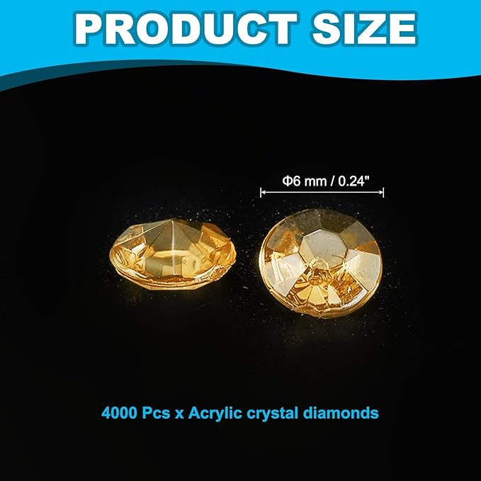 PATIKIL 4000 Pcs Wedding Table Scatter Confetti Crystals 6mm Acrylic Diamonds Vase Fillers Gems for Table Centerpiece Decorations Party Vase Beads, Coffee