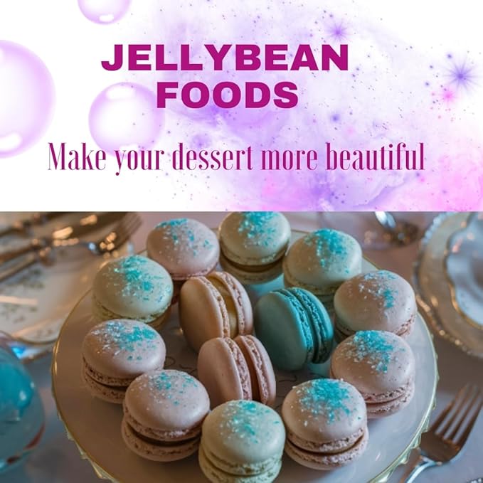 Jellybeans Food Sanding Sugar - Sparkly Sugar Crystals - Sanding Sugar For Cake & Cookies - Special Sanding Sugar - Grains Decorative Sanding Sugar (Blue, 1 LB)