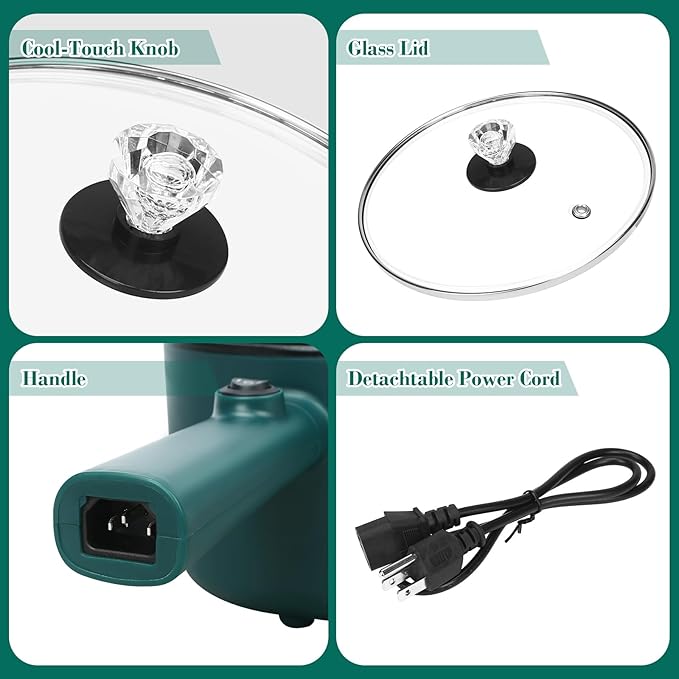 Hot Pot Electric, 1.8L Ramen Cooker, Portable Cooker, Non-Stick Frying Pan, Electric Pot for Pasta, Egg, Steak, Over-Heating Protection, Dual Power Control, Suit Dorm Room, Travel,RV,Hotel