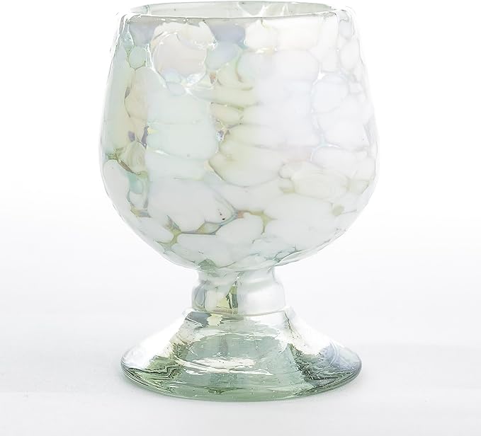 Authentic Mexican Tequila Hand Blown Shot Glasses - Set of 4-2 oz - Mini Glass Snifters - Heavy Base - Cognac (White spots)