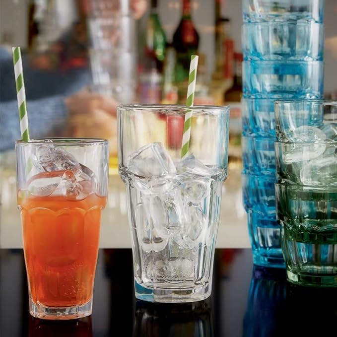 Bormioli Rocco 21.75 oz. Rock Bar Stackable Super Cooler Glass, (Set of 6)