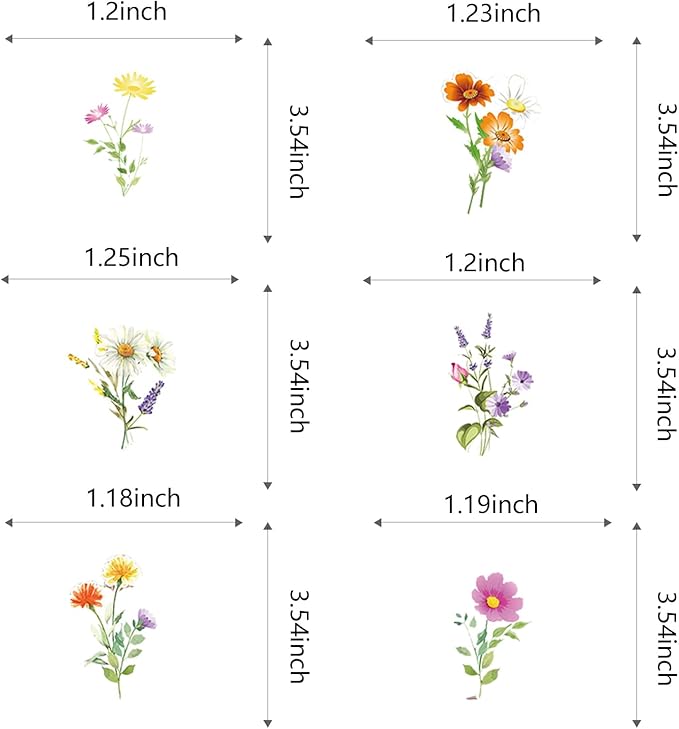 48 Pcs Wildflower Party Cupcake Toppers for Floral Birthday Baby Shower Party Decorations