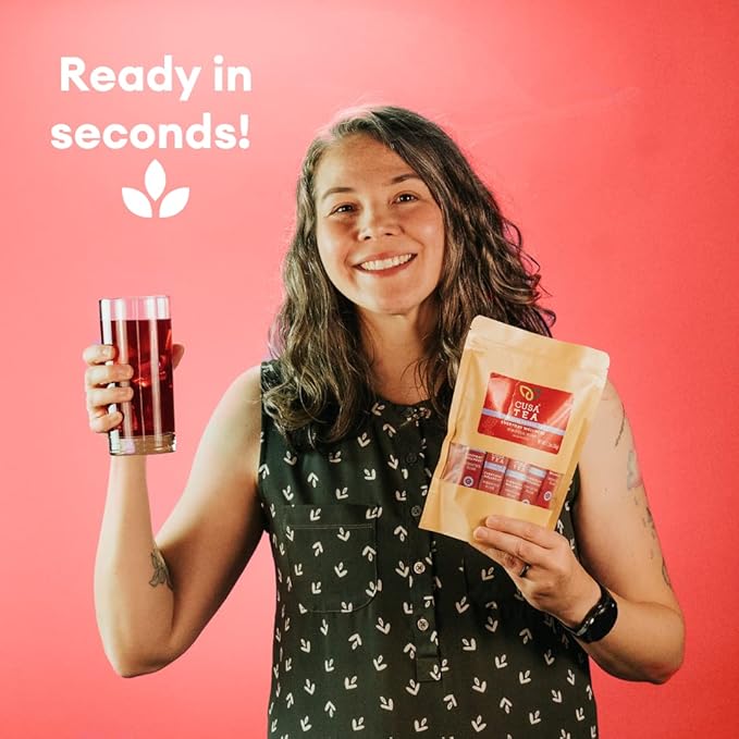 Cusa Tea & Coffee | Everyday Wellness Herbal Tea | Premium Caffeine Free Instant Tea | Hot & Iced Tea with No Added Sugar (30 Single Servings)