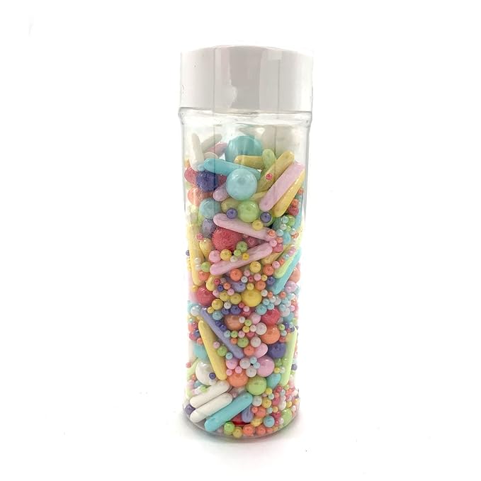 Rainbow Sprinkle Mix Pearl Sugar Candy Mix Size Baking Cake Decorations Cupcake Toppers Cookie Decorating Ice Cream Celebrations Shaker Jar Wedding Shower Party (130g/4.58oz竊?"<div>