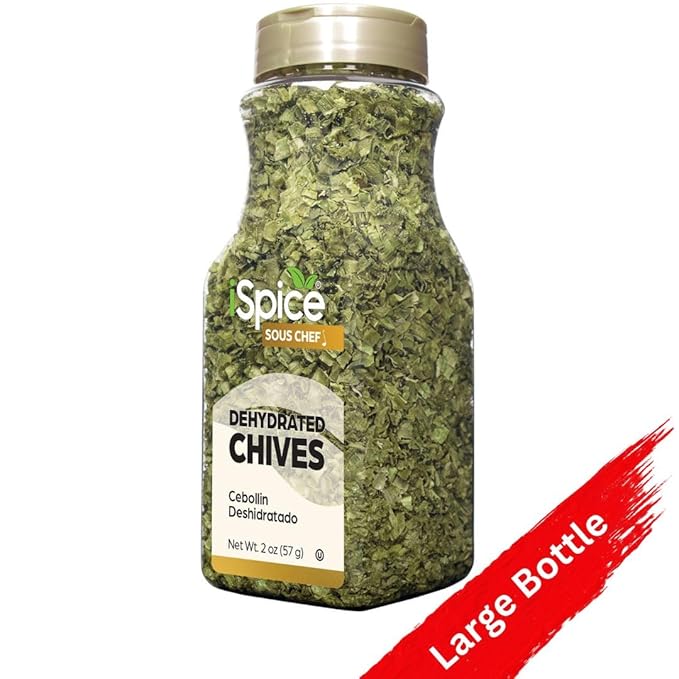 iSpice | Chives Dehydrated | 1.25 oz | Bulk Size | Premium Herbs | Kosher