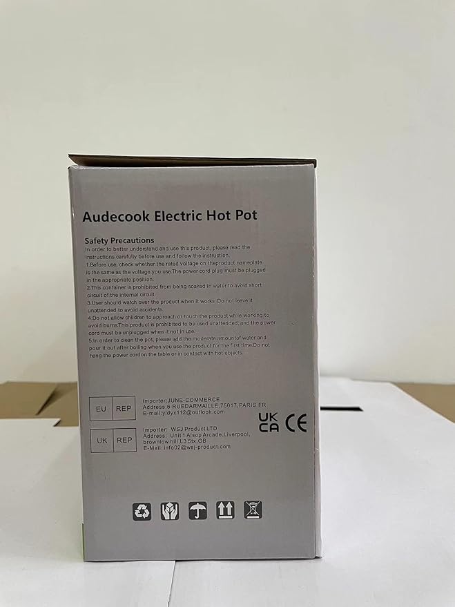 Audecook Hot Pot Electric, 1.7L Mini Electric Skillet Portable Nonstick Saut챕 Pan with Power Adjustment, Rapid Noodles Cooker Travel Multicooker for Steak/Soup/Egg/Oatmeal/Noodles