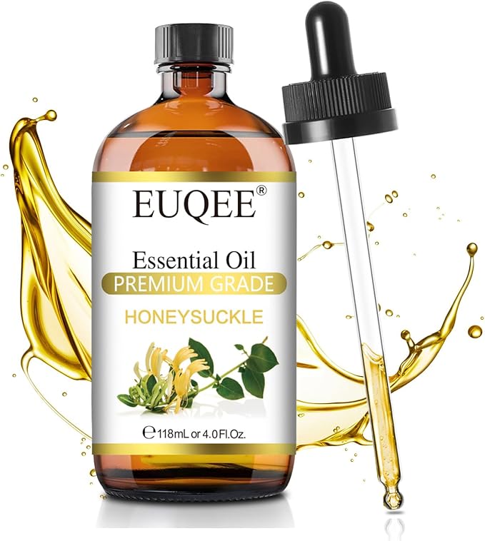 Honeysuckle Essential Oil 118ml Pure Honeysuckle Oil Premium Essential Oil - with Glass Dropper Great for Diffuser, DIY Soap, Candle Making - 4Fl. OZ
