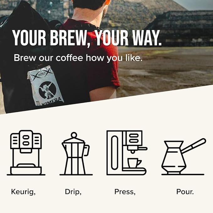 Kimera Koffee - Organic Light Roast Ground Coffee | Focus Blend | Infused with Brain Vitamins | L-theanine | Amplifies Alpha Brain Waves| Enhance Mental Endurance & Awareness | 12oz