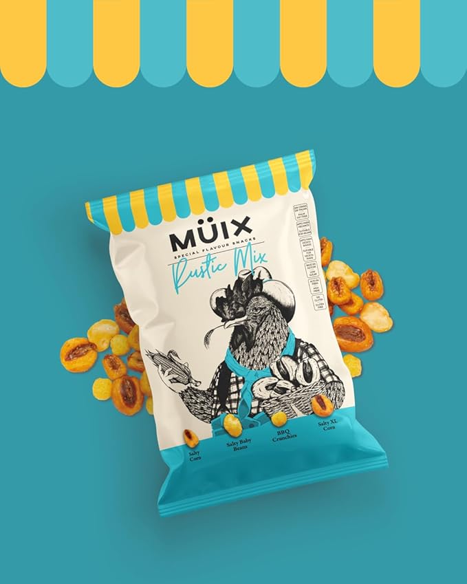 M체ix Snacks, Special Flavor Trail Mix, Rustic Mix, Mix Snacks (Salty Corn, Salty Baby Beans, BBQ Crunchies, Salty XL Corn) - 2.3 Ounce Bags (Pack of 16 Bags)