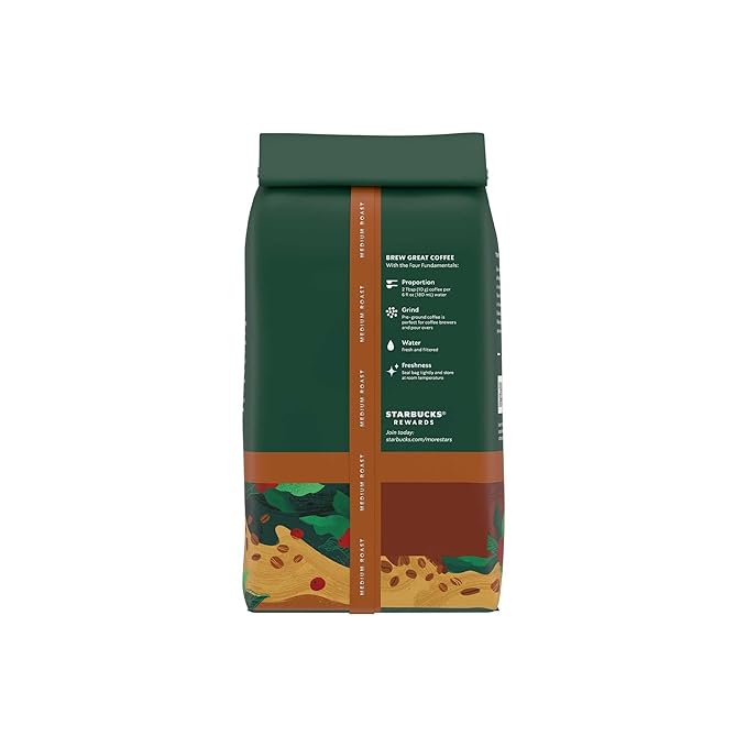 Starbucks Ground Coffee, Medium Roast Coffee, House Blend, 100% Arabica, 6 bags (12 oz each)