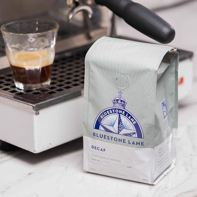 Bluestone Lane Coffee, Decaf Colombian Espresso Beans, Medium Roast, Whole Bean, 12 Ounce Bag, Fresh Roasted Single Origin