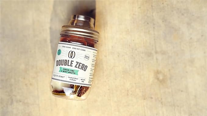*NEWER VERSION WILL SHIP* Liquid Zero Double Zero Mojito Mix (New Version Makes 8 Drinks instead of 4, same original mix) Craft Cocktails, Sugar Free, Keto Friendly, No Artificial Aftertaste.