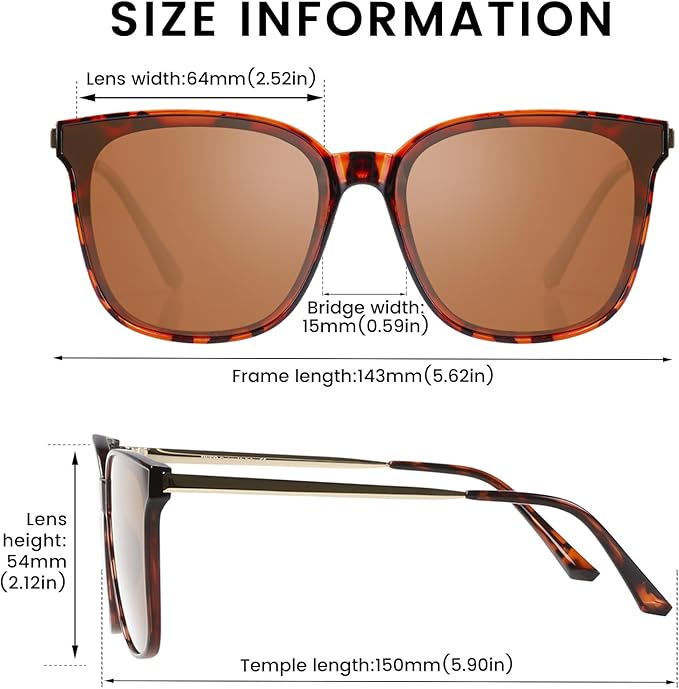 DUCO Oversized Polarized Sunglasses Womens Trendy Mirrored Shades Retro Round Vintage Light Weight UV400 Sun Glasses W016