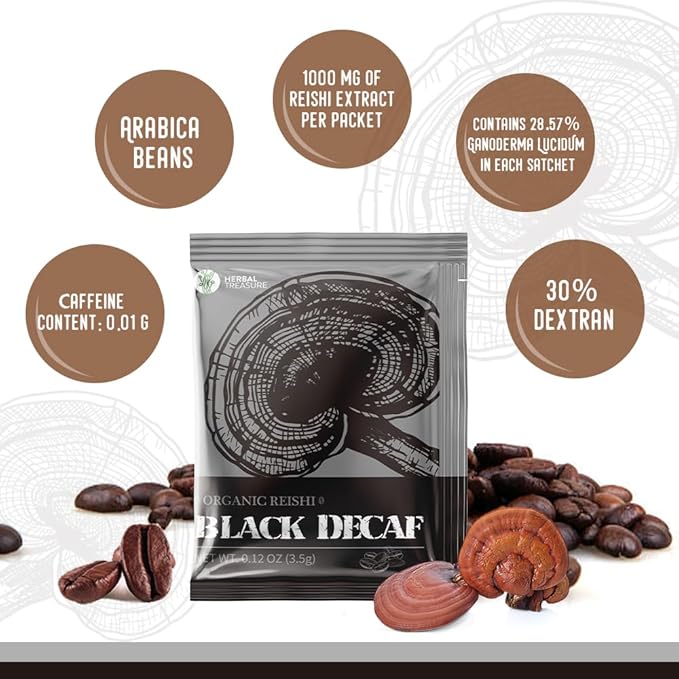 WL Herbal Treasure Decaf Mushroom Coffee Organic, Organic Reishi Coffee, Ganoderma Lucidum, Mushroom Coffee, Mushroom Drink, Decaf Mushroom Coffee, Mushroom Coffee Alternative