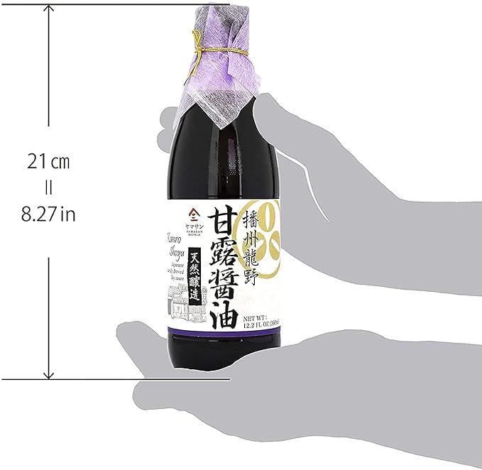 YAMASAN KYOTO UJI Soy Sauce Double Brewed Vintage 1000 Days Aged, Japanese Artisanal Handmade, Naturally Brewed, No Additives, Non-GMO, Made in Japan, 360ml (12.2 Fl Oz)