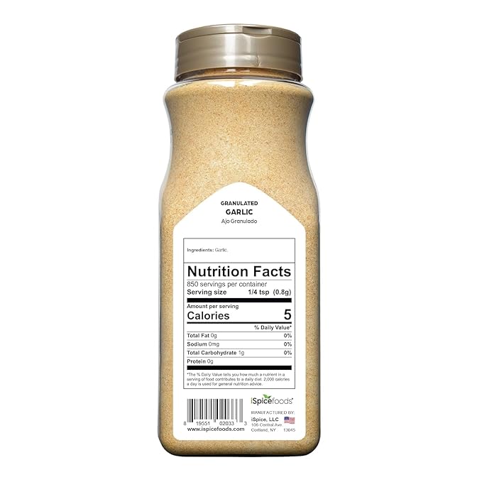 iSpice | Garlic Granulated | 24 oz | Bulk Size | Kosher | Rich Aroma (Garlic Granulated)