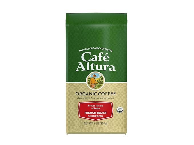 Cafe Altura Whole Bean Organic Coffee, French Roast, 2 lb Bag