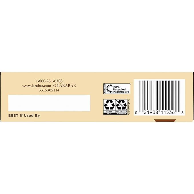 Larabar Chocolate Chip Cookie Dough, Fruit and Nut Bars, Gluten Free and Vegan, 9.6 oz, 6 Ct
