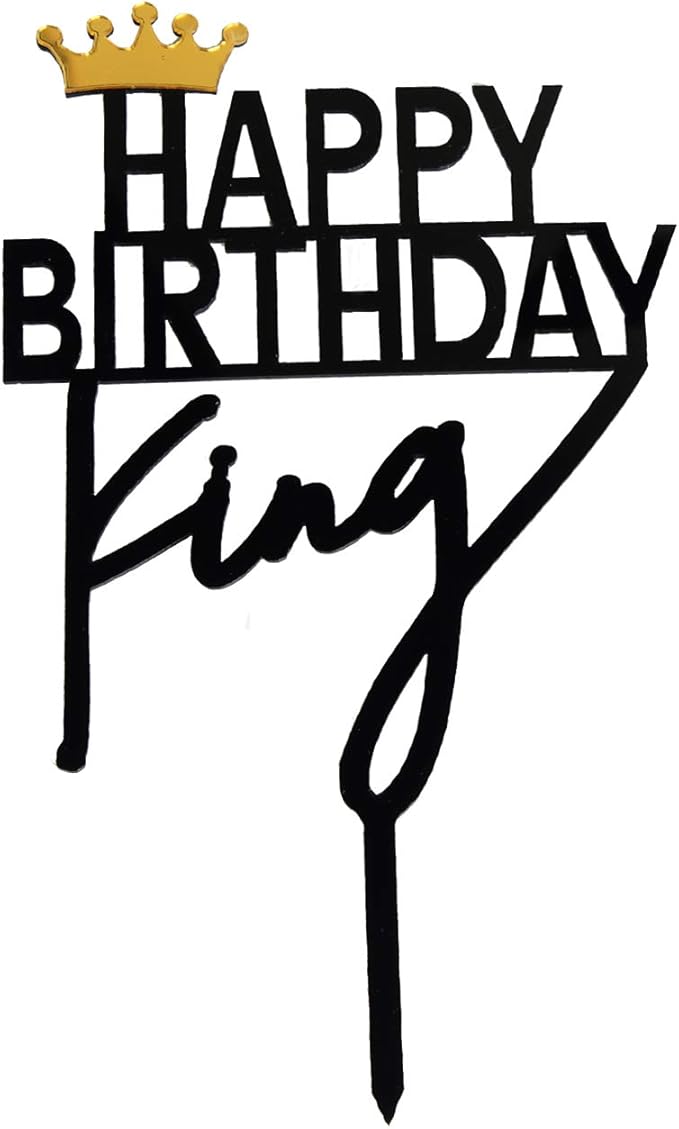 ZHENGYE crown king Birthday Cake Topper Acrylic Decorations