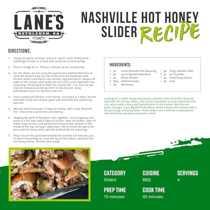 Lane's Pickle Brine Seasoning, All-Natural Pickle Seasoning For a Healthier Dishes to Accommodate Meats, Veggies, Seafood, Made in USA, 16 oz (453g)