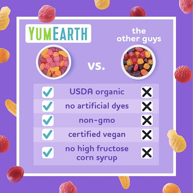 YumEarth Organic Assorted Flavor Fruit Snacks - Allergy Friendly (Top 9 Free), No Artificial Dyes or Flavors, Non GMO, Gluten Free, Vegan Candy Snacks - 0.7 Ounce (Pack of 5)