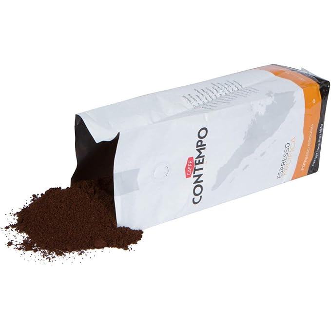 CAFFÉ CONTEMPO Ground Espresso, Pacifica Blend, 1 LB Fine Grind, Dark Roast, Freshly Roasted, Great for Moka Pot Coffee