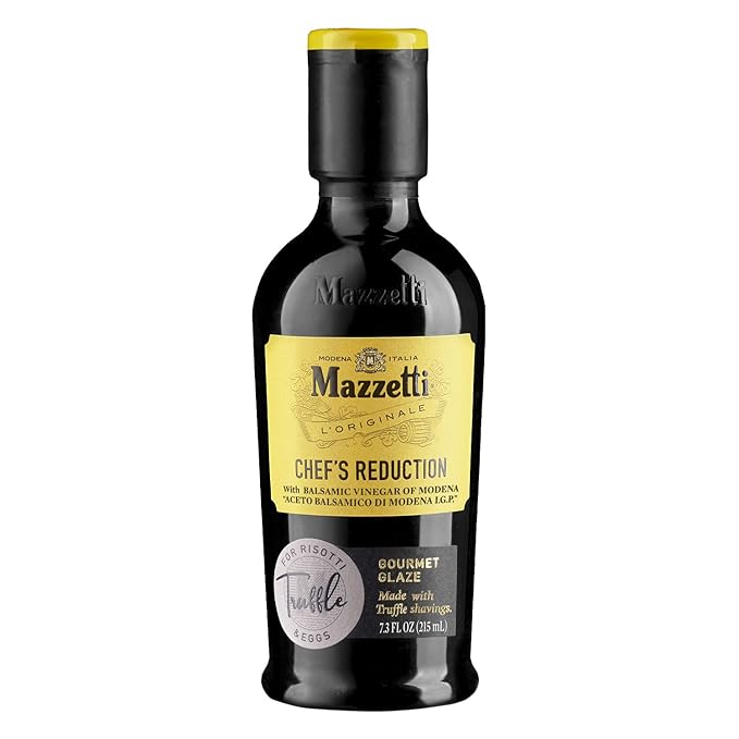 Mazzetti Truffle Balsamic Vinegar Glaze of Modena PGI | Thick & Rich | Perfect for Pasta, Risotto & Eggs | 7.3 Ounce Bottle (Pack of 1)