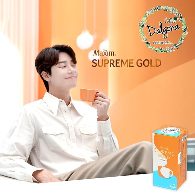 Maxim Supreme Gold Coffee - Korean Maxim Supreme Gold 3 in 1 Instant Coffee Latte 18 Sticks