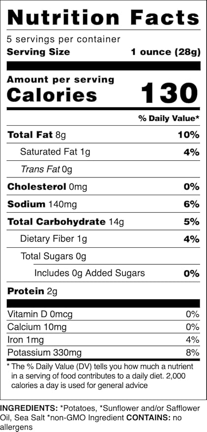 Christie's Chips Sea Salt - Super Natural Potato Chips - Perfectly Balanced Classic Salty Snack - Vegan, Gluten-Free, Kosher, All-Natural Gourmet for Everyday Cravings - 5oz - 6 Pack