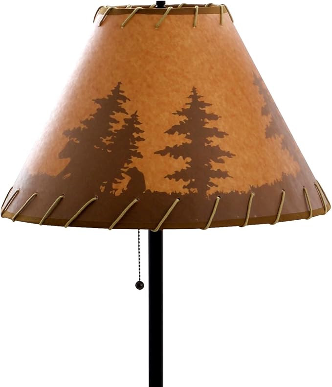 Catalina Lighting 19910-000 Rustic Cabin Lodge Floor Lamp, Standing Lamp, Living Room Light for Cabin or Home, LED Bulb NOT Included, 58", Brown Print
