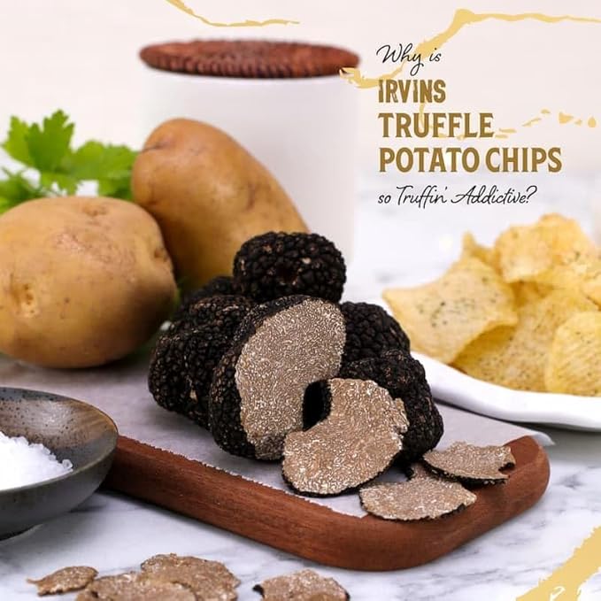 IRVINS Truffle Potato Chips Crisps | Premium Hand Cooked | Whole Ingredients | 2.5 oz (Pack of 3)