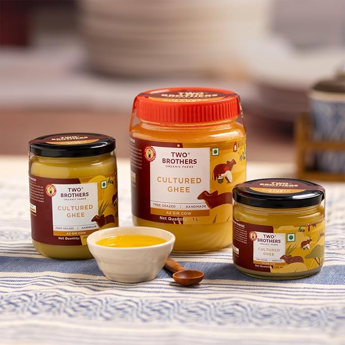A2 Ghee Butter Organic Grass Fed from Gir Cow | Gut Friendly | Healthy Butter Alternative | Non-GMO, Lactose-Free, Keto Friendly ??2lb from Two Brothers Organic Farms