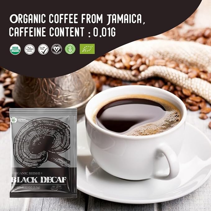 WL Herbal Treasure Decaf Mushroom Coffee Organic, Organic Reishi Coffee, Ganoderma Lucidum, Mushroom Coffee, Mushroom Drink, Decaf Mushroom Coffee, Mushroom Coffee Alternative